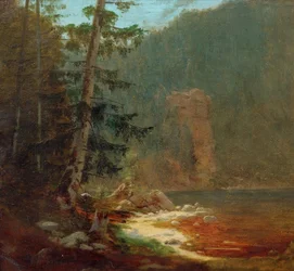 Felsenschlucht mit Bachlauf in der Nähe von Lenggries