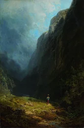 In der alpinen Hochtallandschaft mit dem Wendelstein, um 1871
