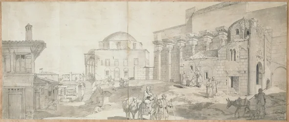 Die Hadriansbibliothek und die große Moschee in Athen