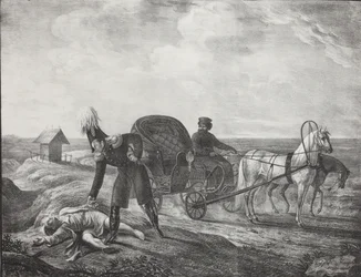Kaiser Alexander I. hilft einer bedürftigen Person, 1820