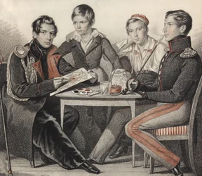 Porträt der Brüder Konovnitsyn, 1825