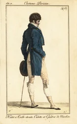 Französischer Dandy im Frack mit schmaler Taille, Paris