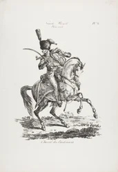 Königliche Garde, berittener Husar und Pferd Nr. 6
