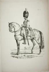 Königliche Garde, normannischer berittener Soldat und Pferd, Nr. 2