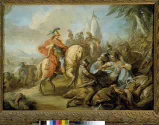 Alexander und Porus, König von Indien, regierten an den Grenzen des Persischen Reiches und gingen schließlich zu Alexander
