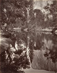 Spiegelansicht von El Capitan, Yosemite, ca. 1872, gedruckt ca. 1876
