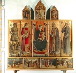Madonna mit Kind und Heiligen, Polyptychon