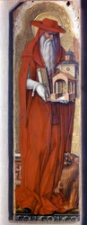 Heiliger Hieronymus im Bischofskostüm (Mitra). Predelle Demidoff von Carlo Crivelli (1430/35 - 1494). 1476.