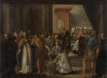 Kaiser Konstantin verbrennt arianische Bücher, 1640er Jahre