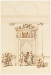 Entwurf für das Nordportal, Grand Gallery, Villa Albani, Rom, Italien