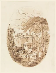 Landschaft mit Reiter und Brücke, 1750–1786