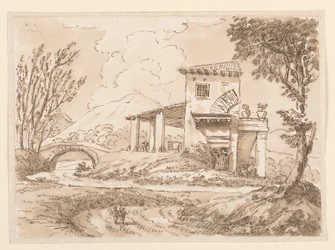 Landschaft mit Villa, 1750–60