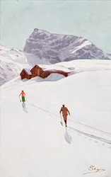Wandern in den Bergen bei Engelberg, Schweiz