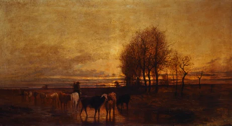Tiere werden zum Wasser getrieben, von Carlo Pittara