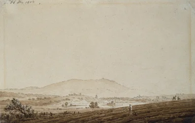 Landschaft in Böhmen mit Blick auf den Jeschken, 1803