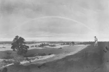 Landschaft mit Regenbogen