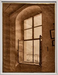 Blick aus dem Atelier des Künstlers, Fenster links