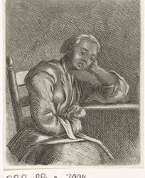 Schlafendes Mädchen am Tisch
