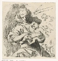 Frau mit Kind auf dem Arm