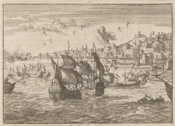 Genua von der französischen Flotte bombardiert, 1684