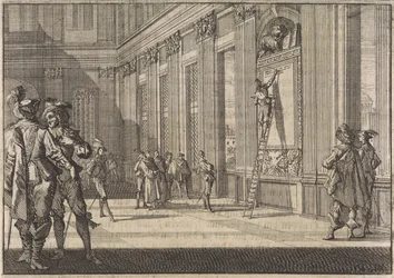 Restaurierung der Inschrift für die Venezianer im Vatikanischen Palast in Rom, 1643