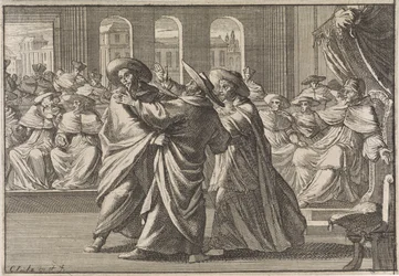 Während der Wahl von Urban VIII geraten Kardinal Borja und Kardinal Antonio Barberini aneinander, 1632