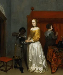 Eine Dame wäscht ihre Hände, 1657