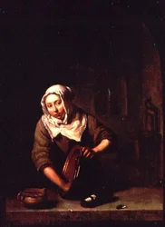 Frau beim Putzen