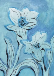 Abstrakte blaue Blüten