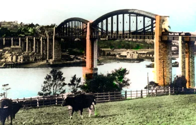 Die Royal Albert Brücke, Saltash, Cornwall, 1926