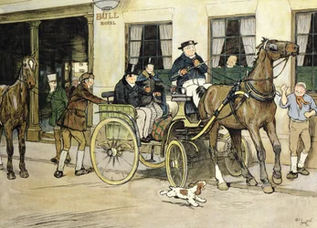 Die Pickwickier starten vom Bull Hotel in Rochester