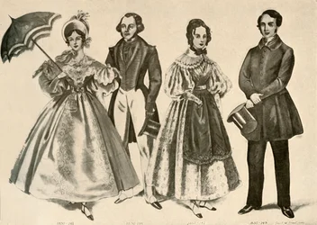Kleidung aus den Jahren 1824-1835, 1907, 1937