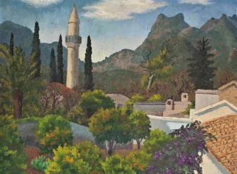 Türkisches Dorf mit Moschee, Zypern