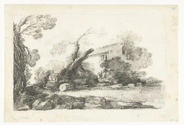 Landschaft mit Bauernhaus