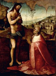 Christus leidend und der Kardinal Oliviero Carafa im Gebet