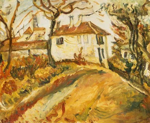 Weißes Haus auf einem Hügel, um 1918