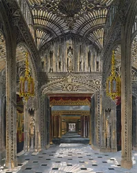 Wintergarten, Gravur von Richard Reeve, basierend auf einem Entwurf von Charles Wild, aus The History of the Royal Residences