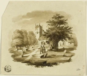 Figuren auf dem Friedhof in der Nähe der Kirche