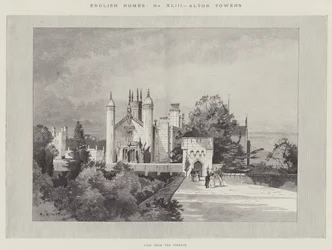 Englische Häuser, Alton Towers, Blick von der Terrasse