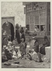 Skizzen in Ägypten, Innenhof eines Hauses in Kairo