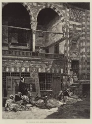 Die Cholera in Ägypten, Szene im Hof eines Hauses in Kairo