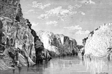 Die Schlucht der Marmor-Felsen, Indien, 1895