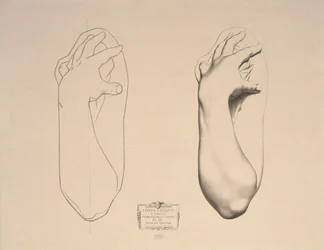 Gebogener Arm einer Frau, Tafel 22 aus Cours de Dessin Band I, Modeles dapres la bosse, c.1868