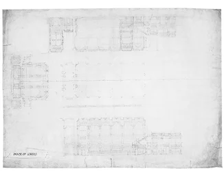 Entwurf für die Ost-, West- und Nordfassaden des House of Lords, ca. 1842