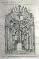 Eingang zum House of Lords, aus einem Ordner mit Zeichnungen des New Palace of Westminster