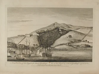 Südansicht von Fort Royal auf der Insel Guadeloupe?, ca. 1759