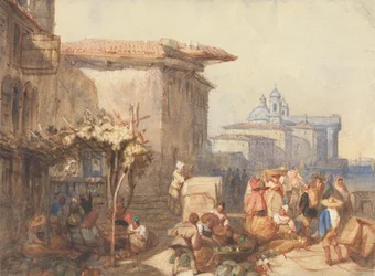 Eine Marktszene in Venedig