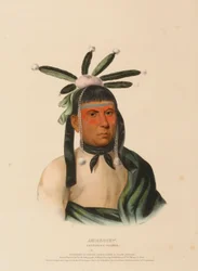 AMISKQUEW. Ein Menominee-Krieger, aus der Geschichte der Indianerstämme Nordamerikas