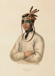 CAA-TOU-SEE. EIN OJIBWAY., aus Geschichte der Indianerstämme Nordamerikas