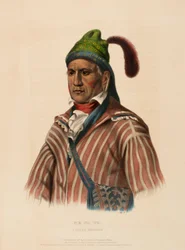 ME-NA-WA. Ein CREEK Krieger, aus der Geschichte der Indianerstämme Nordamerikas